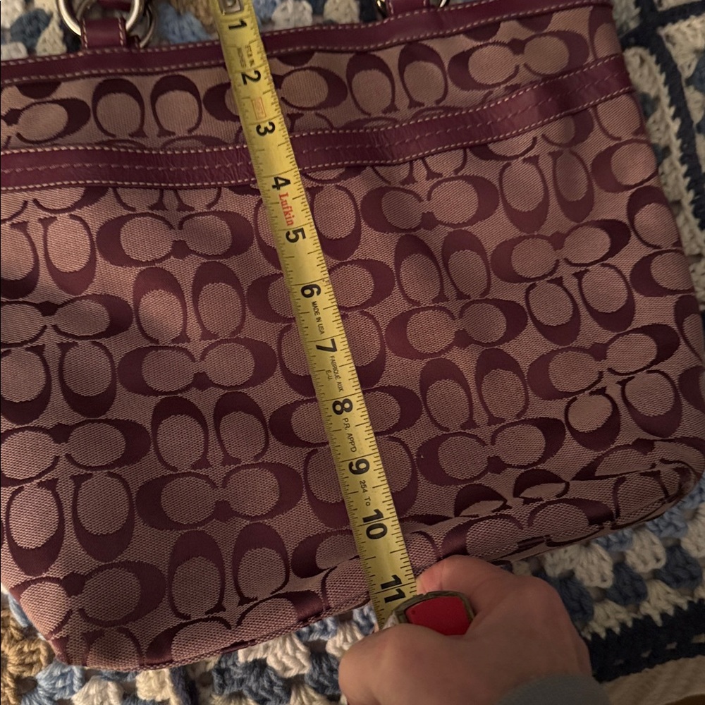 Coach Burgundy and Pink Shoulder Bag - Picture 10 of 11